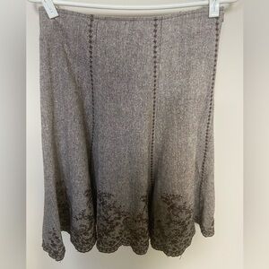 COCO & tashi  Elegant brown boho Embroidered Skirt size small